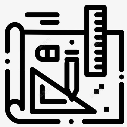 艺术蓝图绘图图标svg_新图网 https://ixintu.com 新业务 线条 绘图 艺术 蓝图 铅笔