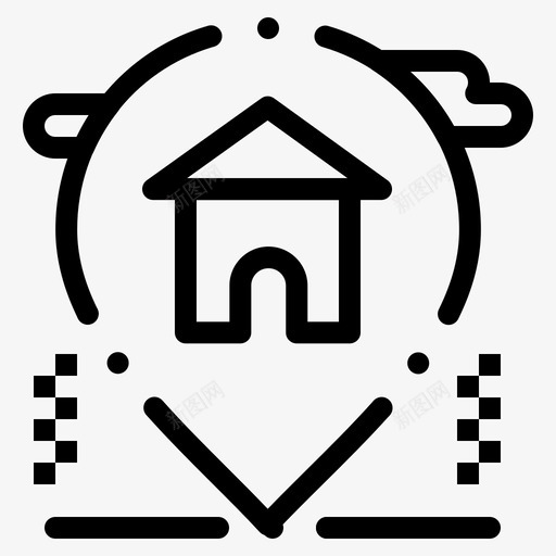 位置家房子图标svg_新图网 https://ixintu.com 位置 地图 房地产 房子