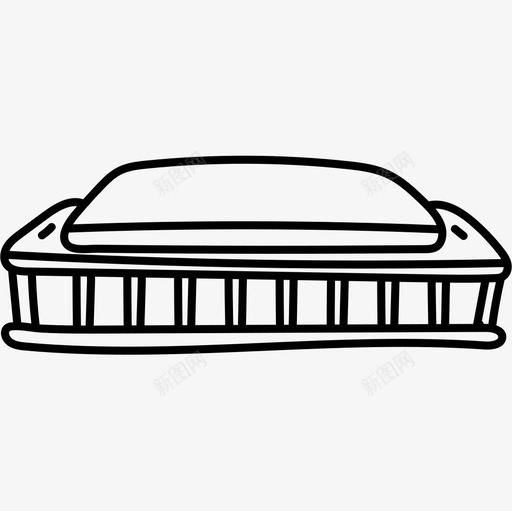 口琴乐器18黑色图标svg_新图网 https://ixintu.com 乐器 口琴 黑色
