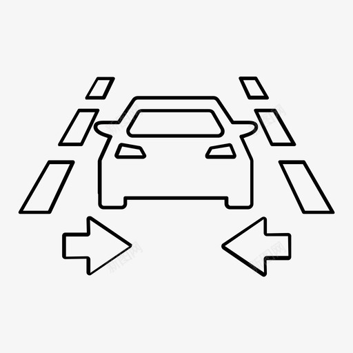 车道保持辅助右侧安全图标svg_新图网 https://ixintu.com 保持 右侧 安全 警告 车辆 车道 轨道 辅助