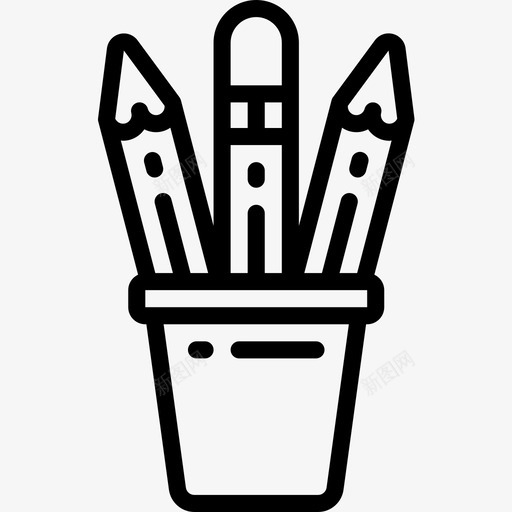 铅笔盒文具56直线型图标svg_新图网 https://ixintu.com 文具 直线 线型 铅笔盒