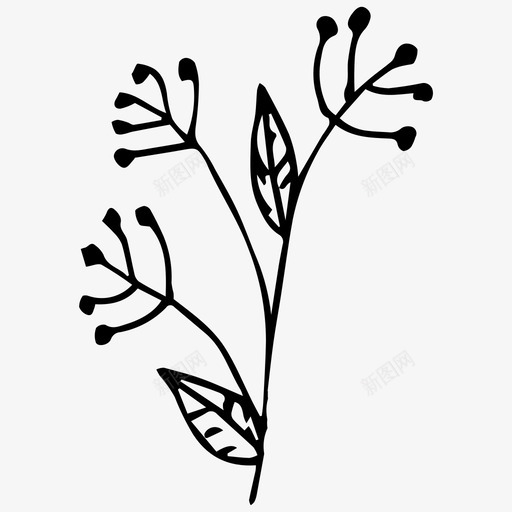 植物树枝花图标svg_新图网 https://ixintu.com 春天 树枝 植物