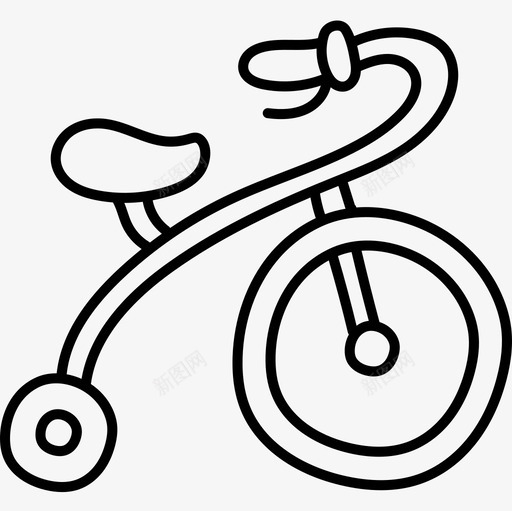 自行车儿童玩具13黑色图标svg_新图网 https://ixintu.com 儿童玩具13 自行车 黑色