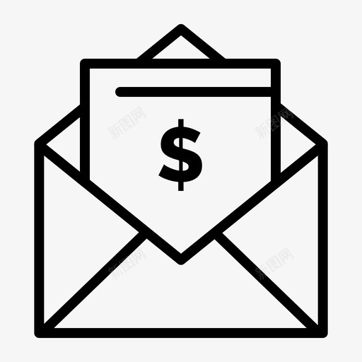 信件美元邮件图标svg_新图网 https://ixintu.com 信件 商业 策略 美元 财务 邮件 金钱