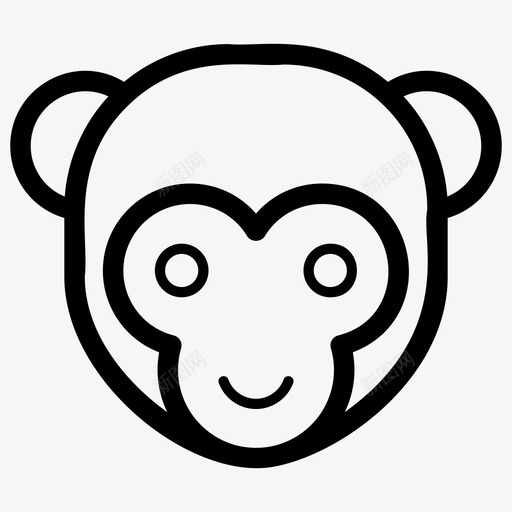 猴脸表情符号情感图标svg_新图网 https://ixintu.com 情感 猴脸 表情符号 表情符号线向量图标