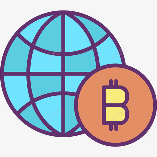 比特币比特币加密货币4线性颜色图标svg_新图网 https://ixintu.com 加密 比特 线性 货币 颜色