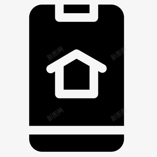 智能手机智能家居4已填充图标svg_新图网 https://ixintu.com 填充 手机 智能 智能家居