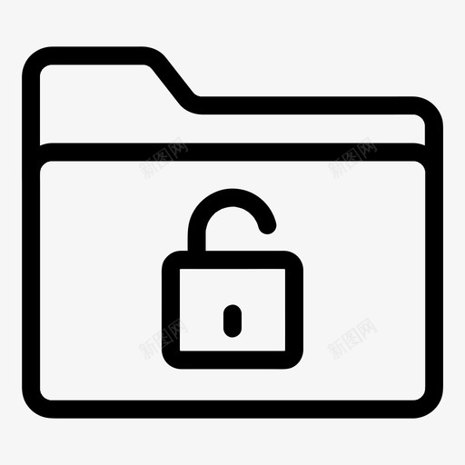 文件夹解锁中断文件图标svg_新图网 https://ixintu.com 中断 存储 打开 文件 文件夹 解锁