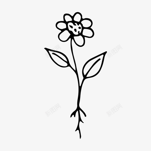 植物花手绘图标svg_新图网 https://ixintu.com 手绘 植物 自然 花 芽