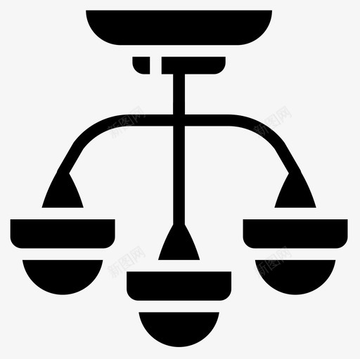 枝形吊灯照明3填充图标svg_新图网 https://ixintu.com 吊灯 填充 枝形 照明