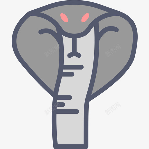 眼镜蛇动物45线形颜色图标svg_新图网 https://ixintu.com 动物45 眼镜蛇 线形颜色