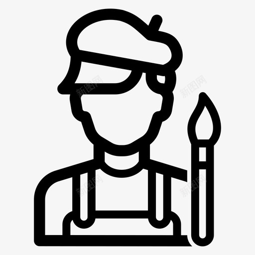 画家艺术家化身图标svg_新图网 https://ixintu.com 化身 男人 画家 职业 艺术家