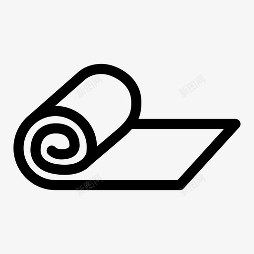 垫子运动健身图标svg_新图网 https://ixintu.com 健康 健身 垫子 瑜伽垫 运动