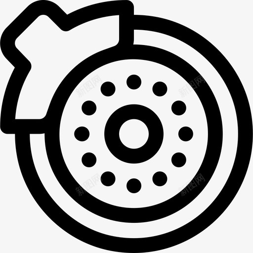 制动盘汽车发动机17线性图标svg_新图网 https://ixintu.com 制动盘 汽车发动机17 线性