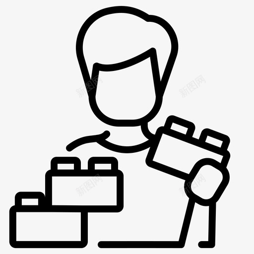 玩具砖块建筑图标svg_新图网 https://ixintu.com 建筑 时间 游戏 玩具 砖块 自由