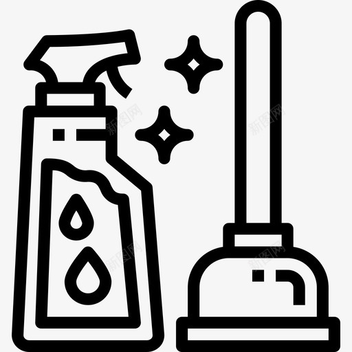 清洁工管道工7线性图标svg_新图网 https://ixintu.com 清洁工 管道工7 线性
