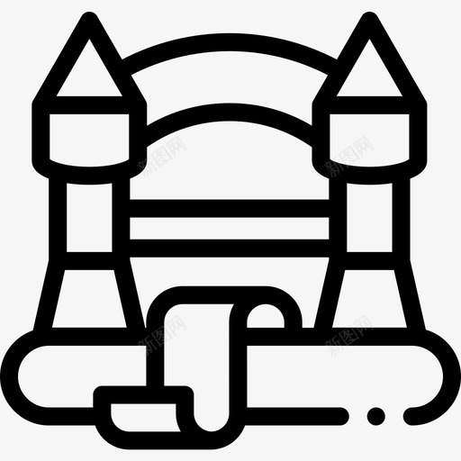 弹性城堡派对和庆祝活动15直线型图标svg_新图网 https://ixintu.com 城堡 庆祝活动 弹性 派对 直线 线型