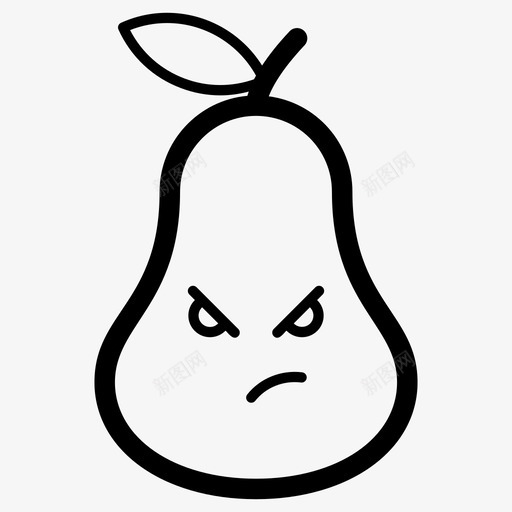 愤怒的梨子脸表情符号情绪图标svg_新图网 https://ixintu.com 向量 图标 情绪 愤怒 梨子 符号 表情