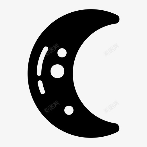 半月图标夜晚svg_新图网 https://ixintu.com 半月 图标 夜晚 天气 设置 设计