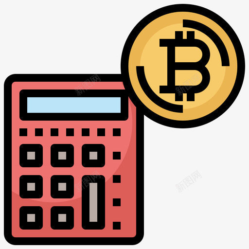 计算器比特币95线性颜色图标svg_新图网 https://ixintu.com 比特 线性 计算器 颜色
