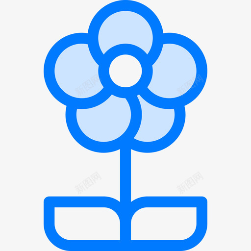花花6蓝色图标svg_新图网 https://ixintu.com 花 花6 蓝色