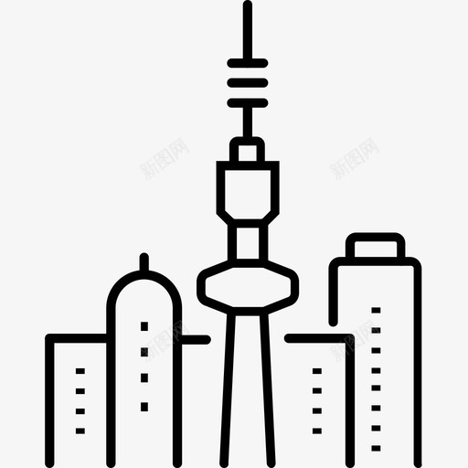 解放塔建筑地标图标svg_新图网 https://ixintu.com 地标 建筑 科威特 解放塔
