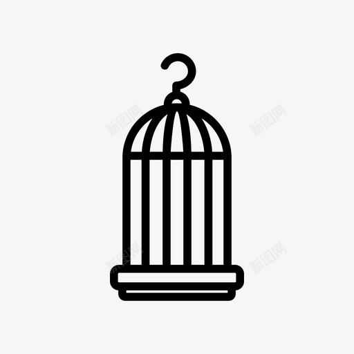 鸟笼房子宠物图标svg_新图网 https://ixintu.com 宠物 工具和器具 房子 鸟笼