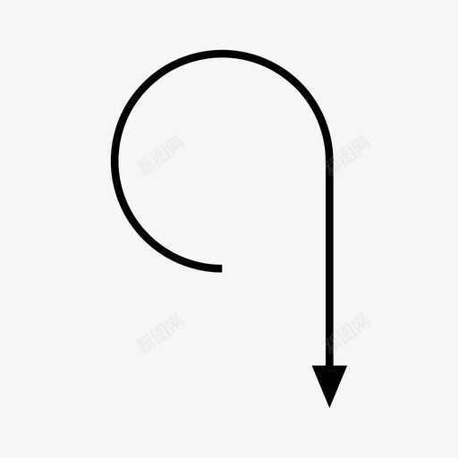 箭头方向向下图标svg_新图网 https://ixintu.com 向下 方向 箭头 箭头弓3 转弯