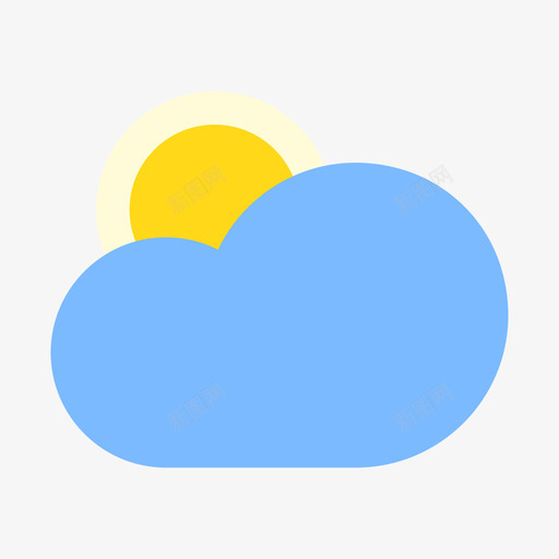 晴转多云(白天)svg_新图网 https://ixintu.com 晴转多云(白天) 填充 多色 简约 精美 可爱 圆润