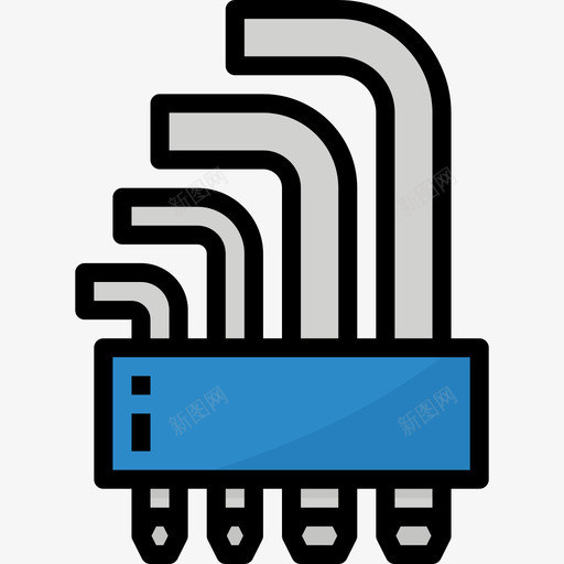 六角扳手51号工具线性颜色图标svg_新图网 https://ixintu.com 51号工具 六角扳手 线性颜色