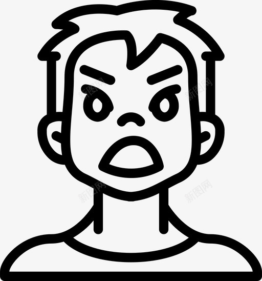 愤怒的阿凡达卡通形象图标svg_新图网 https://ixintu.com 卡通 形象 愤怒 阿凡