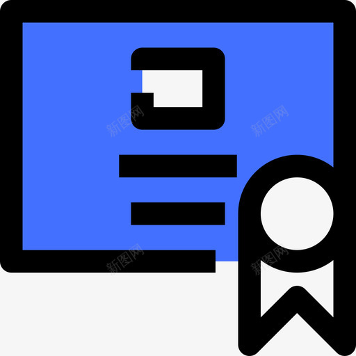 证书56学校蓝色图标svg_新图网 https://ixintu.com 学校 蓝色 证书