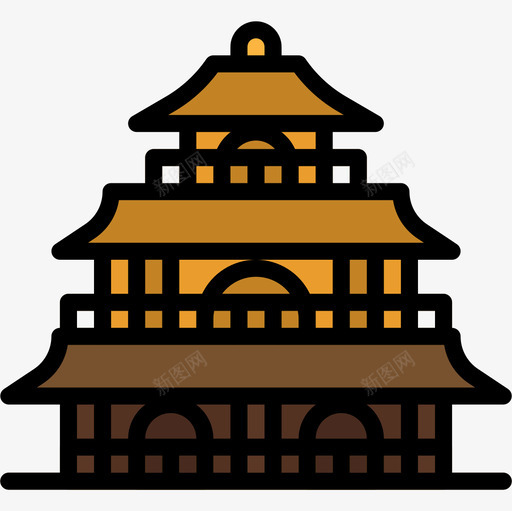 宫殿日本53线性颜色图标svg_新图网 https://ixintu.com 宫殿 日本53 线性颜色