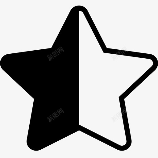 星星 半个svg_新图网 https://ixintu.com 星星 半个
