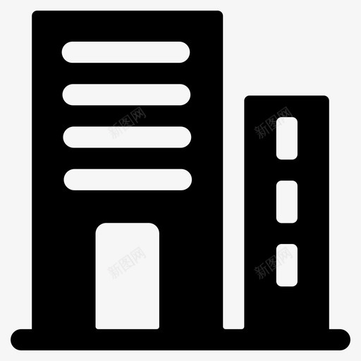 建筑基础设施办公楼图标svg_新图网 https://ixintu.com 上层建筑 办公楼 商业 图标 基础设施 字形 建筑