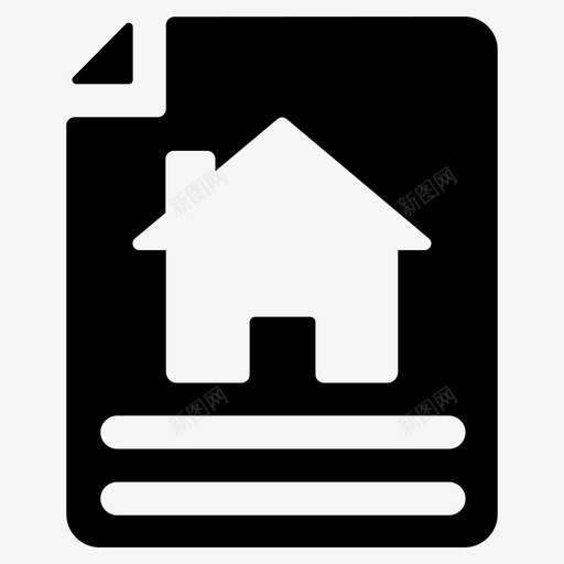 不动产文件房屋合同财产合同图标svg_新图网 https://ixintu.com 不动产 合同 图标 字形 房屋 文件 财产