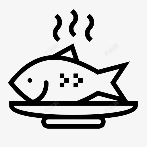 海鲜美食鱼图标svg_新图网 https://ixintu.com 海鲜 牛奶 美食 餐厅