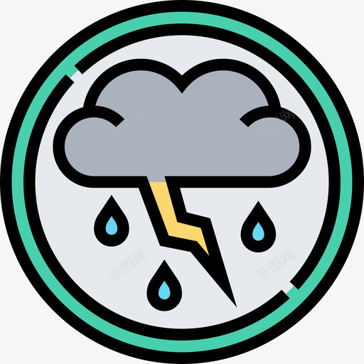 雷雨保险32线性颜色图标svg_新图网 https://ixintu.com 保险32 线性颜色 雷雨