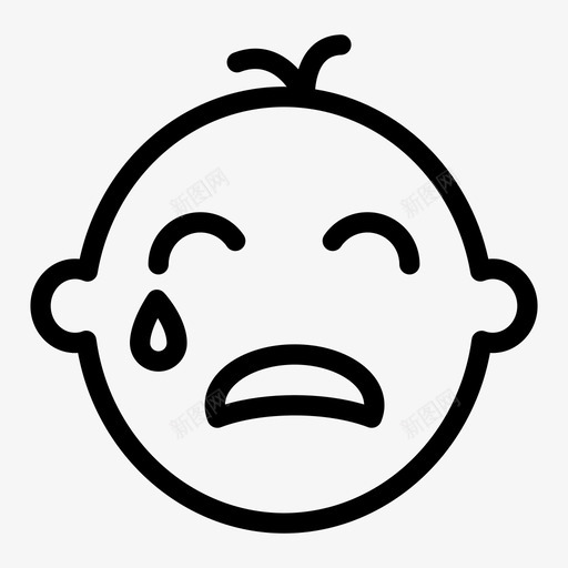 哭孩子眼泪图标svg_新图网 https://ixintu.com 哭泣 孩子 眼泪