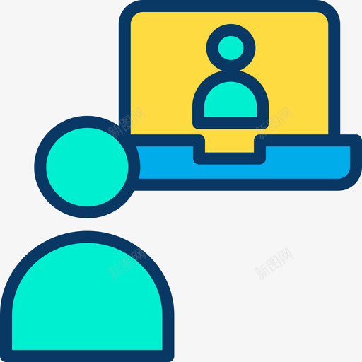 视频通话通信135线性彩色图标svg_新图网 https://ixintu.com 线性彩色 视频通话 通信135