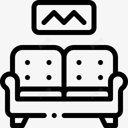 沙发家庭32直线型图标svg_新图网 https://ixintu.com 家庭 沙发 直线 线型