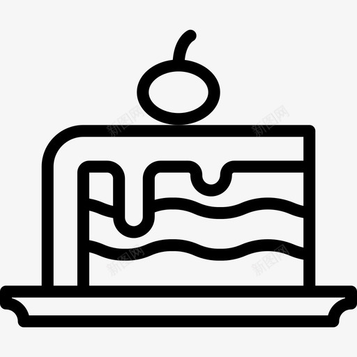 蛋糕片庆祝派对直系图标svg_新图网 https://ixintu.com 庆祝 派对 直系 蛋糕