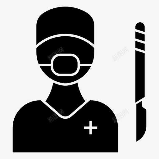 外科医生医生神经外科医生图标svg_新图网 https://ixintu.com 健康医学 医生 外科医生 手术刀 护士 神经外科医生