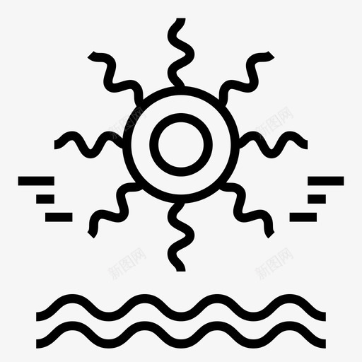 夏天海滩炎热图标svg_新图网 https://ixintu.com 夏天 夏日 海浪 海滩 炎热 阳光