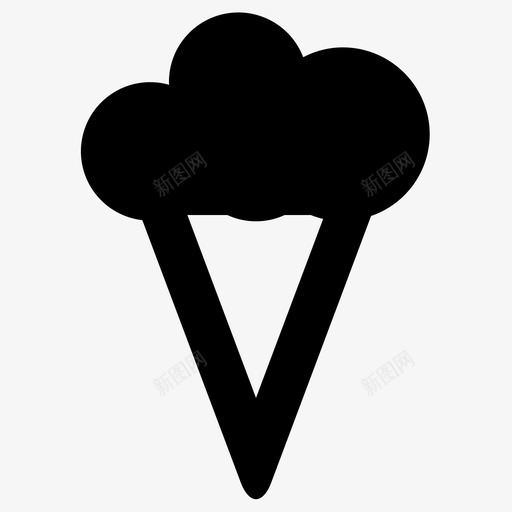 冰淇淋筒甜点图标svg_新图网 https://ixintu.com 冰淇淋筒 甜点
