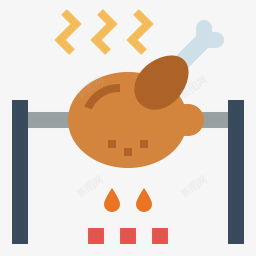 烤肉食物140扁平图标svg_新图网 https://ixintu.com 扁平 烤肉 食物140