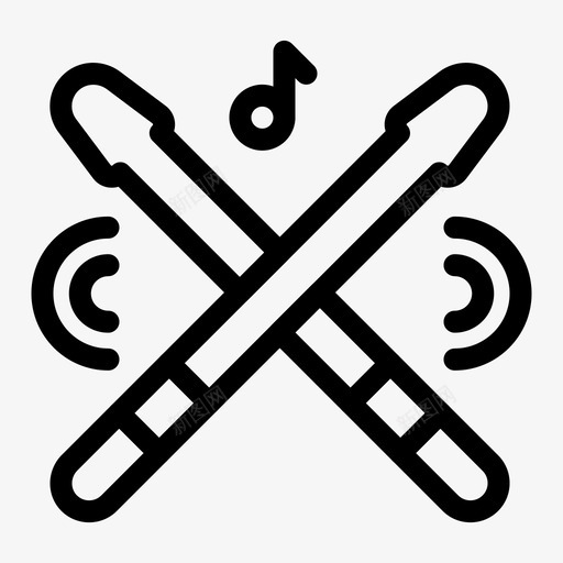 鼓鼓槌乐器图标svg_新图网 https://ixintu.com 乐器 国际爵士日 音乐 鼓 鼓槌