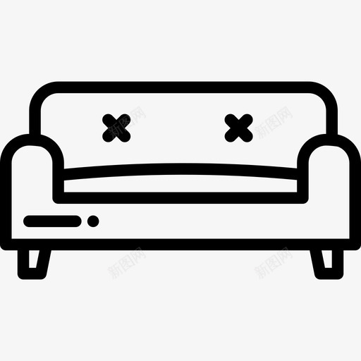 沙发家装26直线型图标svg_新图网 https://ixintu.com 家装26 沙发 直线型