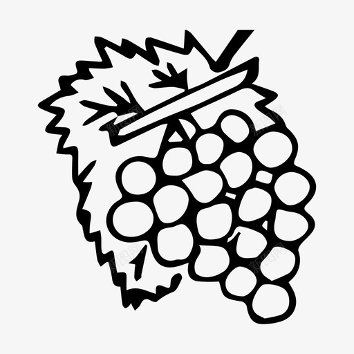 葡萄水果素描图标svg_新图网 https://ixintu.com 水果 素描 葡萄 黑白水果