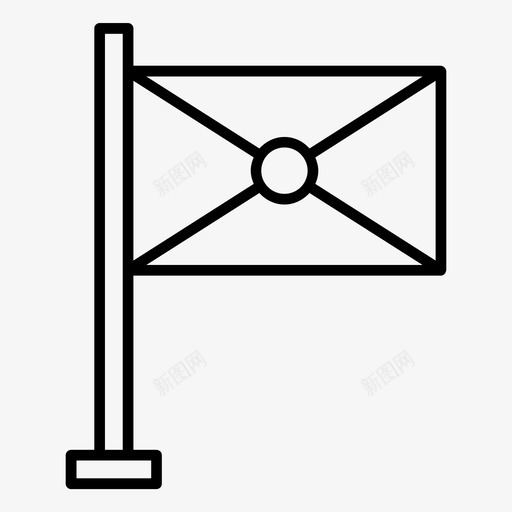 国旗国家结束图标svg_新图网 https://ixintu.com 国家 国旗 旗帜轮廓 结束 胜利